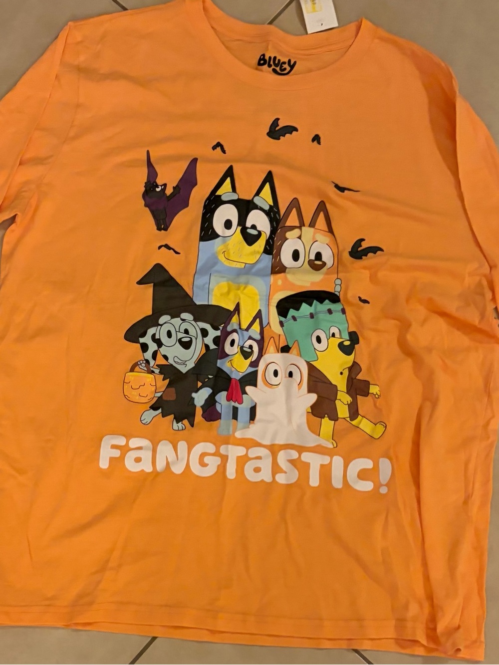 Bluey Fangtastic! Orange Halloween Graphic Tee